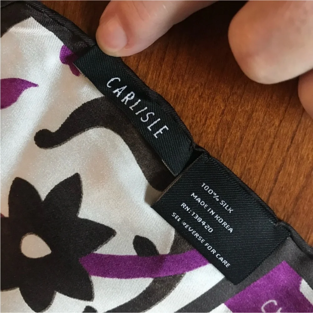 CARLISLE 100% Silk Geometric Floral Scarf